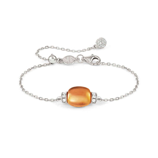 241502/040 MyRadiance Cabochon Cut Amber Stone CZ Bracelet