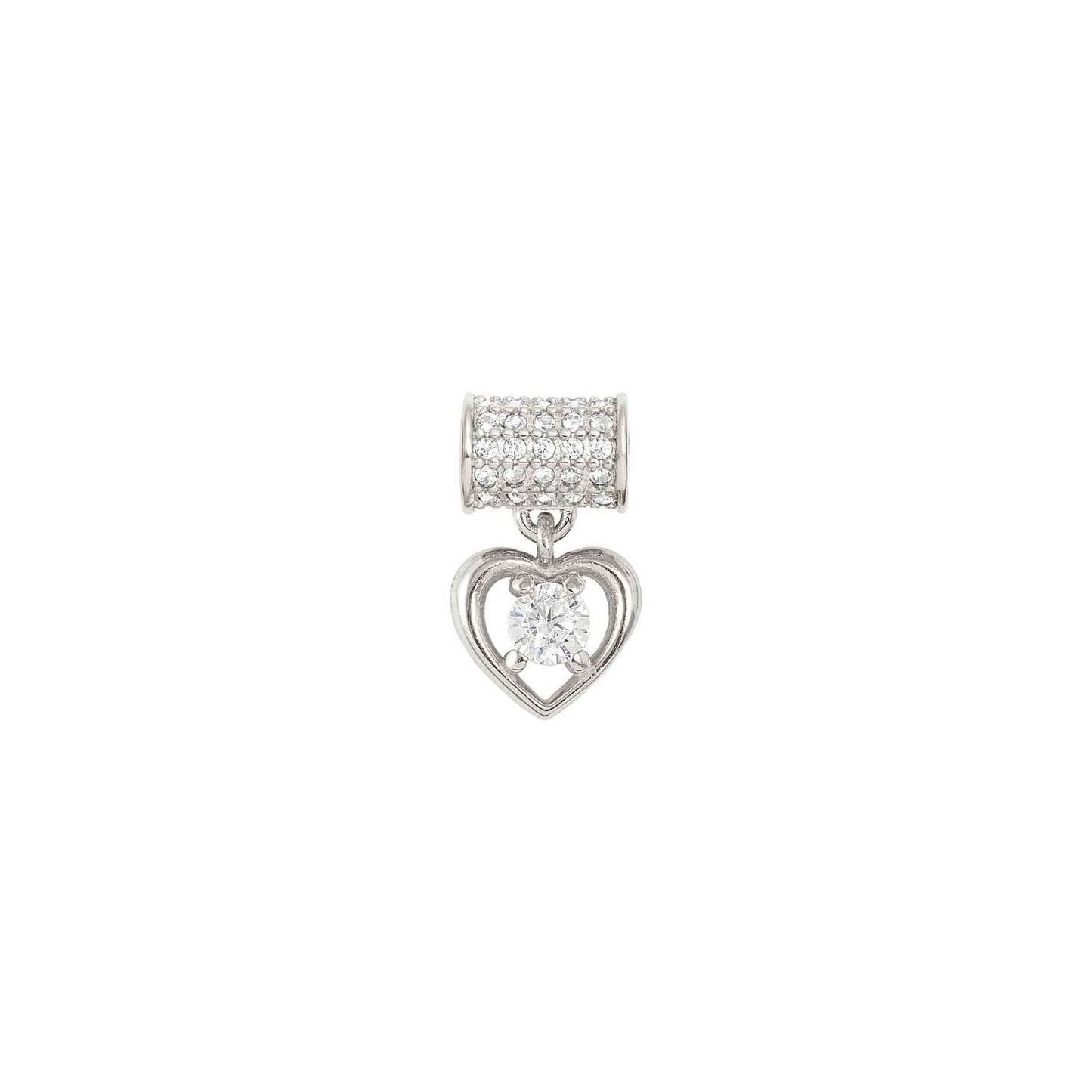 148868/022 SeiMia White Edition Pave Spacer Heart with CZ