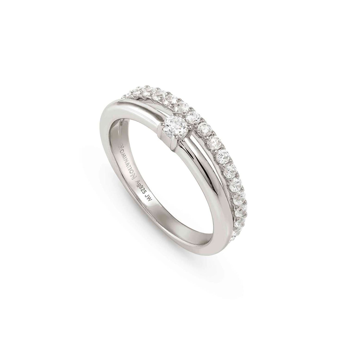 241702/001/005 Cosmic Love Sterling Silver Ring with White CZ Eternity Style Set Stone Ring (Size 005)