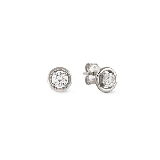 241710/053 Cosmic Love Sterling Silver Stud Earrings Circle Shaped with CZ Stone