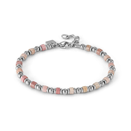 INSTINCTSTYLE Sea Pink Jade Stainless Steel Bracelet 027931/090