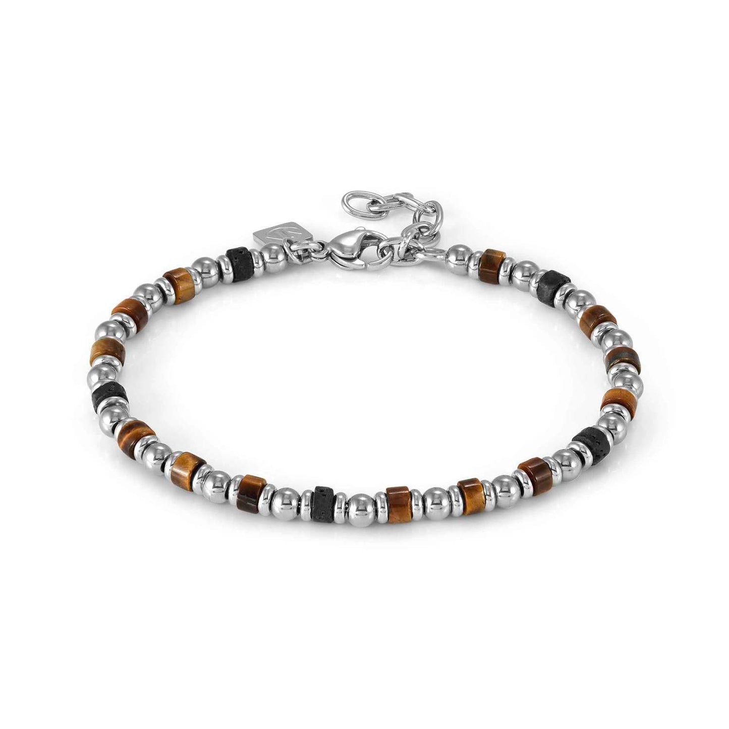 INSTINCTSTYLE Sea Tigers Eye & Lava Stones Stainless Steel Bracelet 027931/091