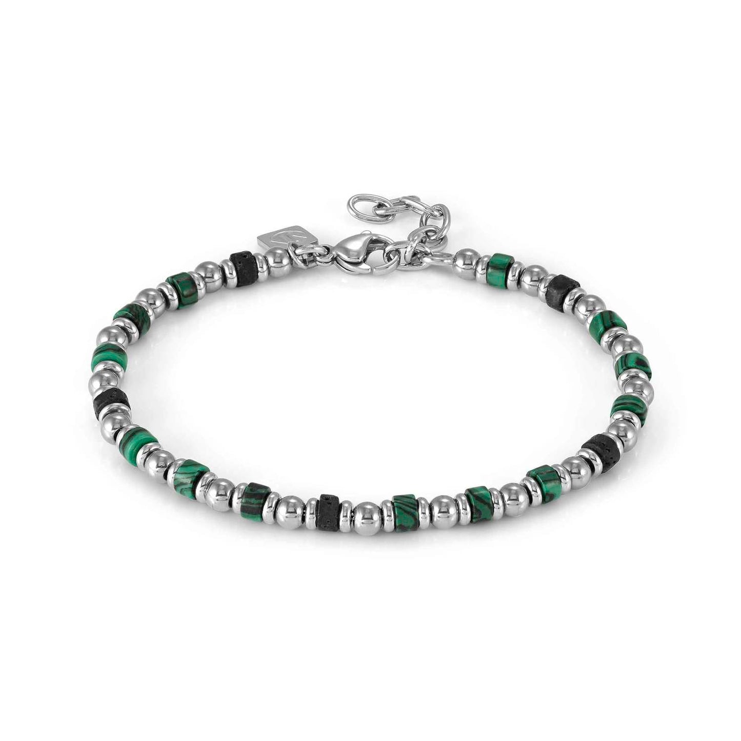 INSTINCTSTYLE Sea Malachite & Lava Stones Stainless Steel Bracelet 027931/092