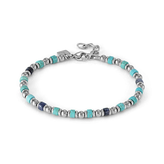 INSTINCTSTYLE Sea Turquoise & Sodalite Stainless Steel Bracelet 027931/093