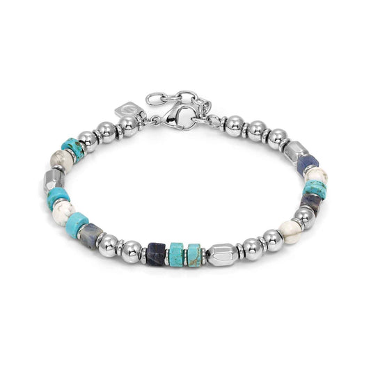 INSTINCTSTYLE Sea Mix 2 Stones Stainless Steel Nuggets Bracelet 027932/062