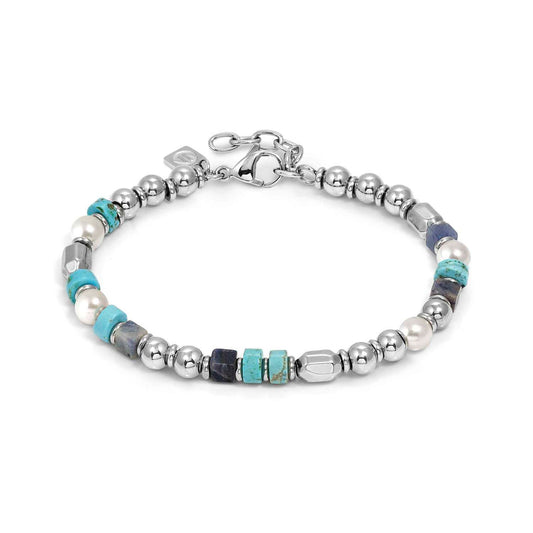 INSTINCTSTYLE Sea Mix 3 Stones Stainless Steel Nuggets Bracelet 027932/063