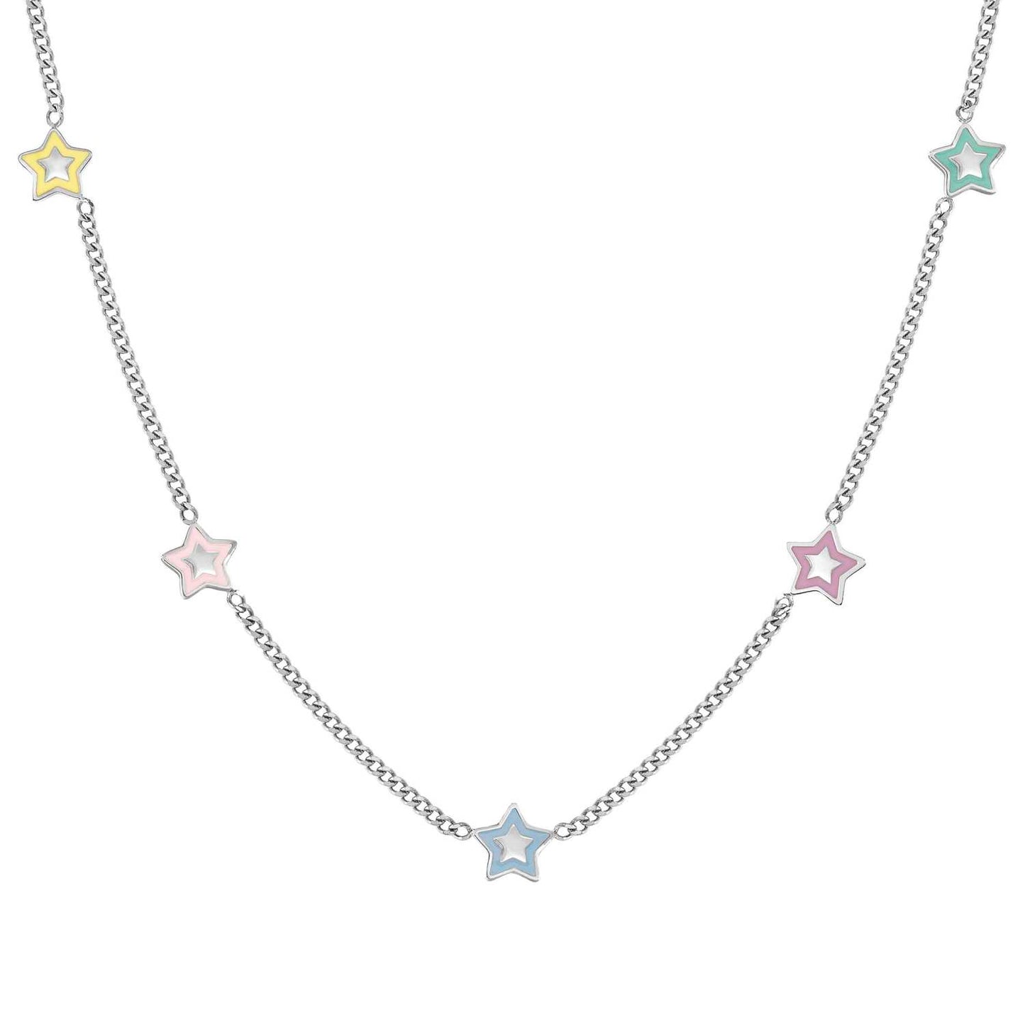 FAIRYICONS Steel Enamel 5 Star Necklace 134103/023