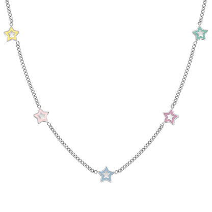 FAIRYICONS Steel Enamel 5 Star Necklace 134103/023