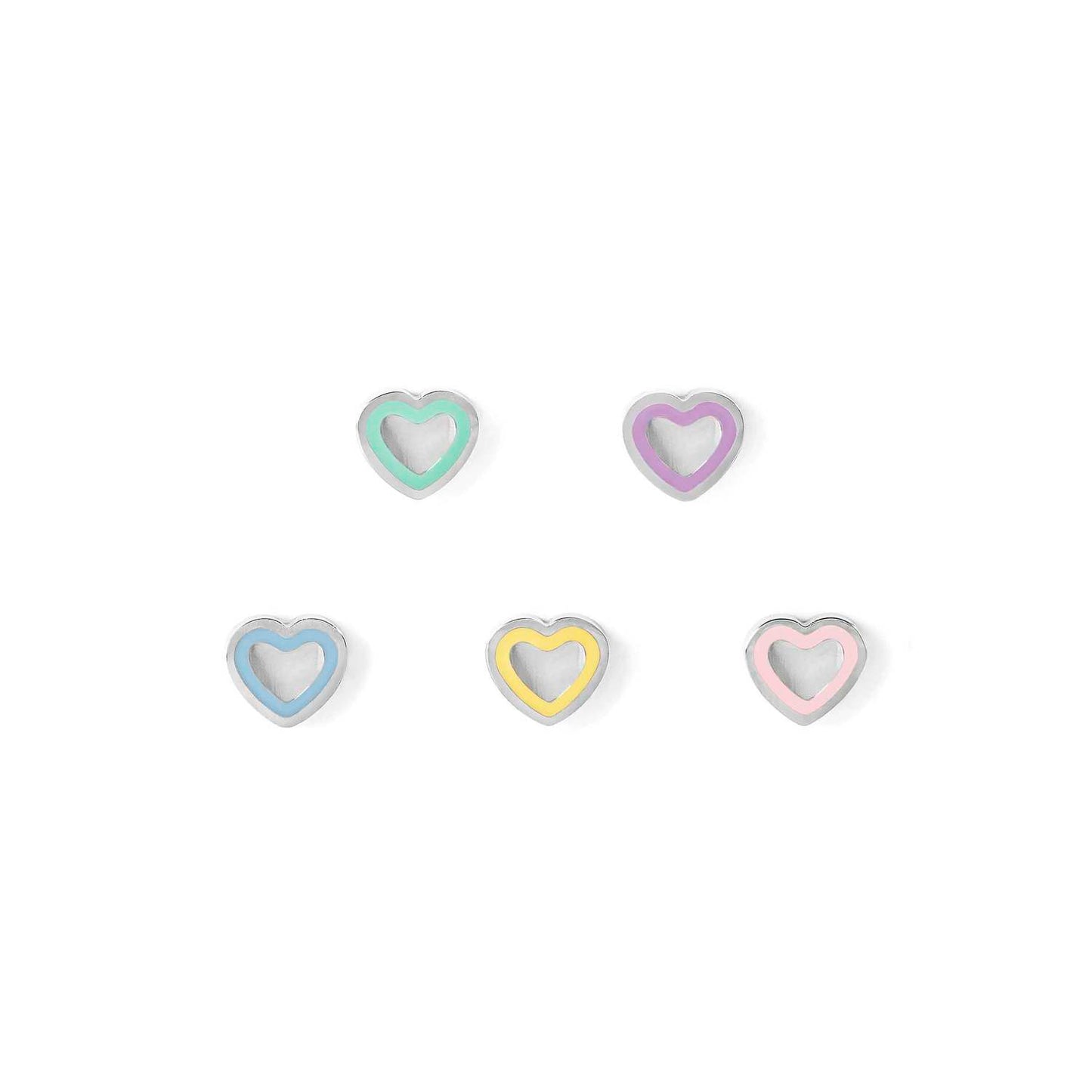 FAIRYICONS Steel Heart Enamel Stud Earrings 134104/022