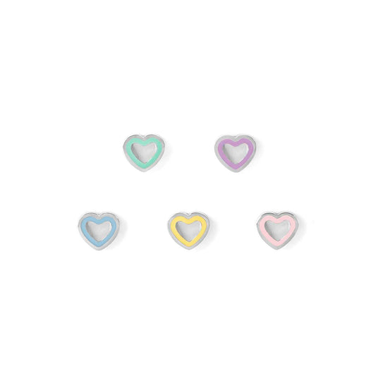 FAIRYICONS Steel Heart Enamel Stud Earrings 134104/022