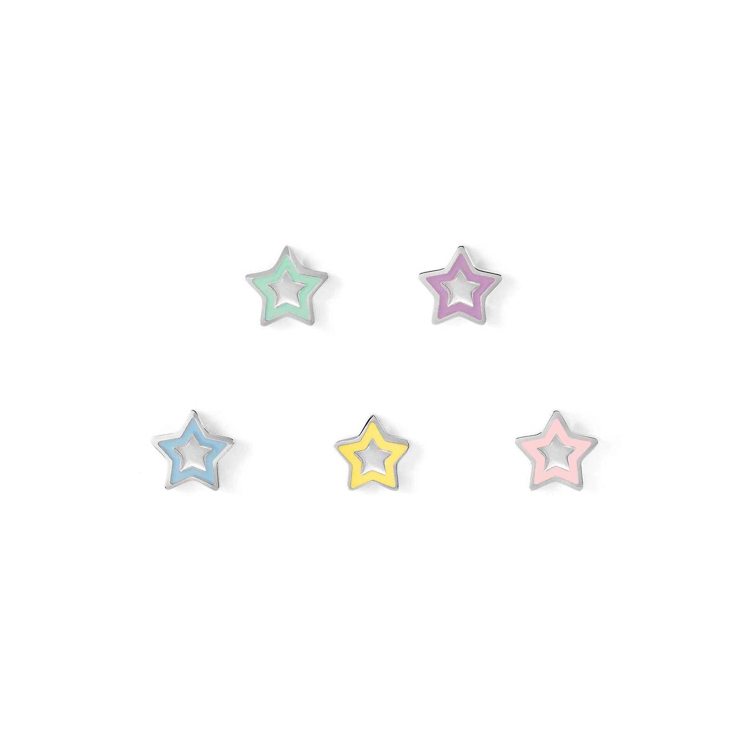 FAIRYICONS Steel Star Enamel Stud Earrings 134104/023