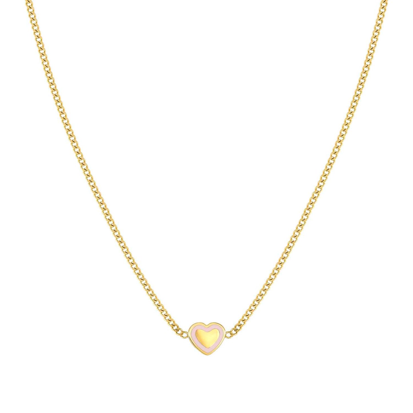 FAIRYICONS Steel Yellow PVD Heart Enamel Necklace 134108/022