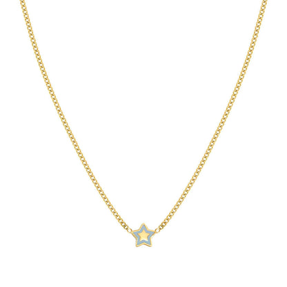 FAIRYICONS Steel Yellow PVD Star Enamel Necklace 134108/023