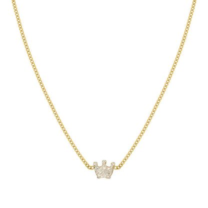 FAIRYICONS Steel Yellow PVD Crown Enamel Necklace 134108/039