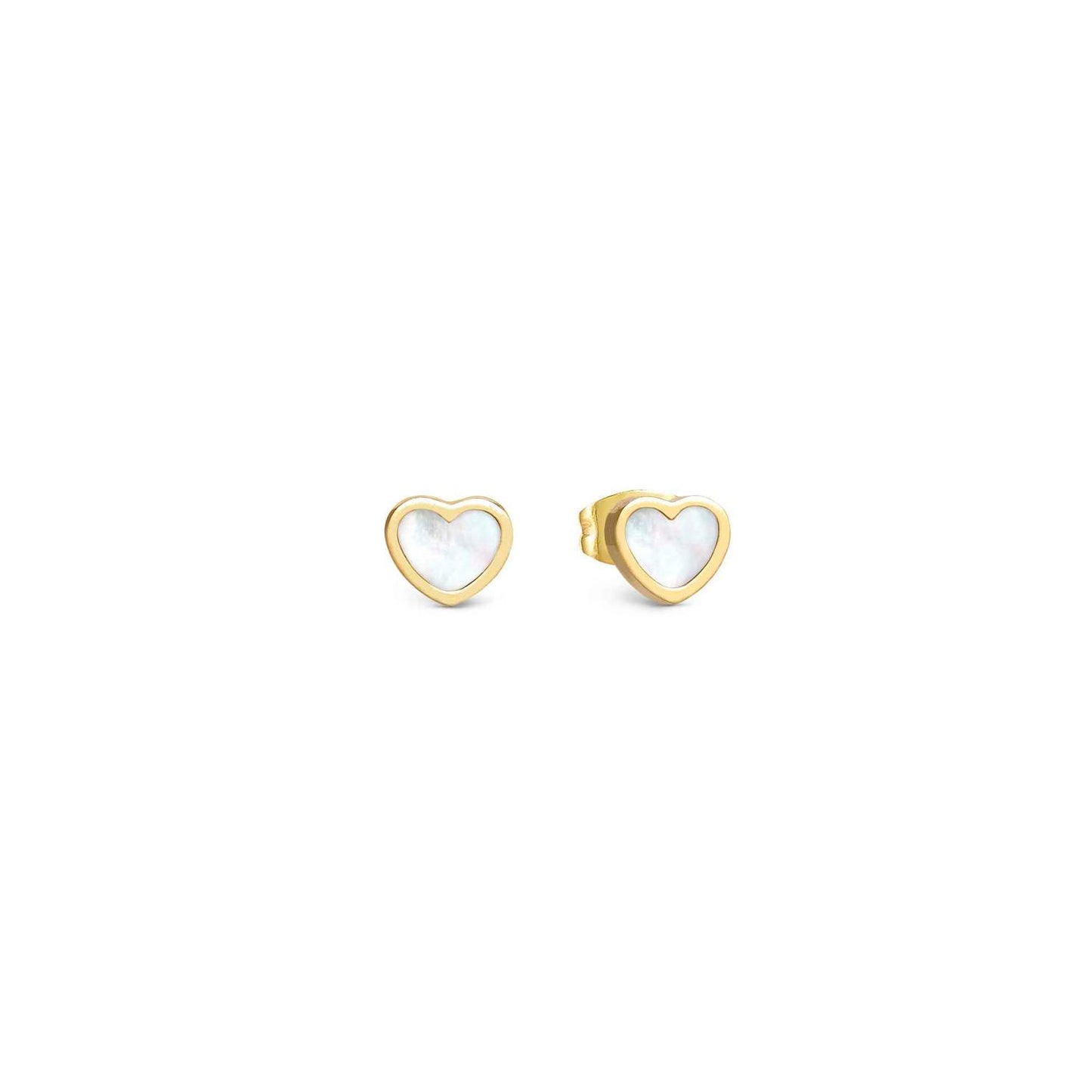 EMOSFERE Steel Yellow PVD Heart MOP Earrings 134219/036