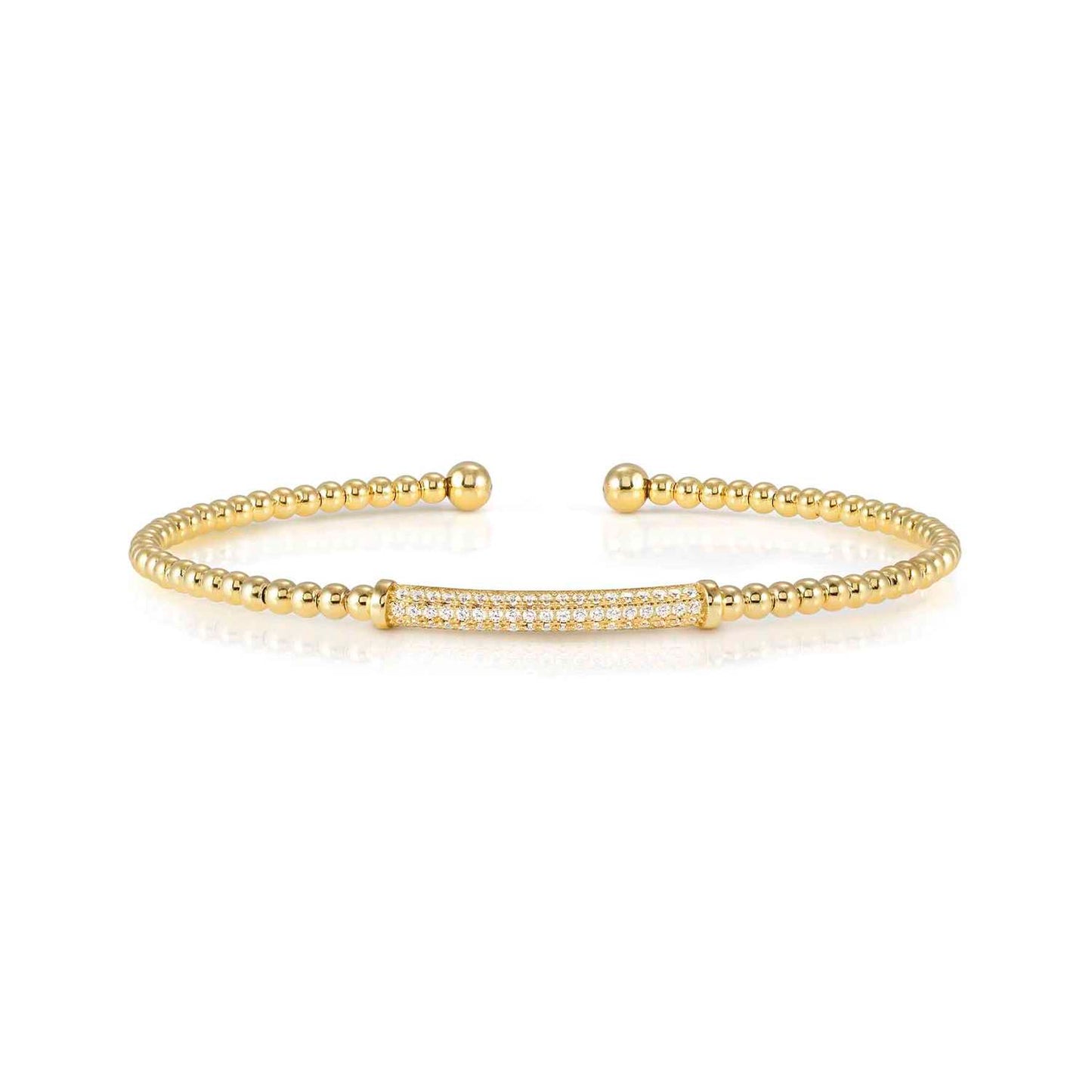 FASHION ERA 18ct YGP Pave BAR Bangle 242206/012