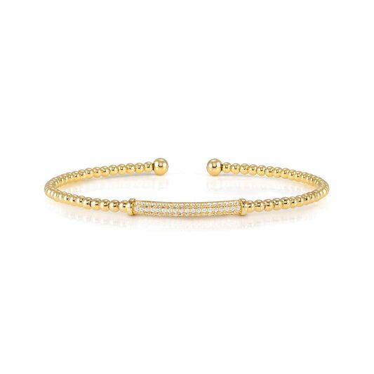 FASHION ERA 18ct YGP Pave BAR Bangle 242206/012