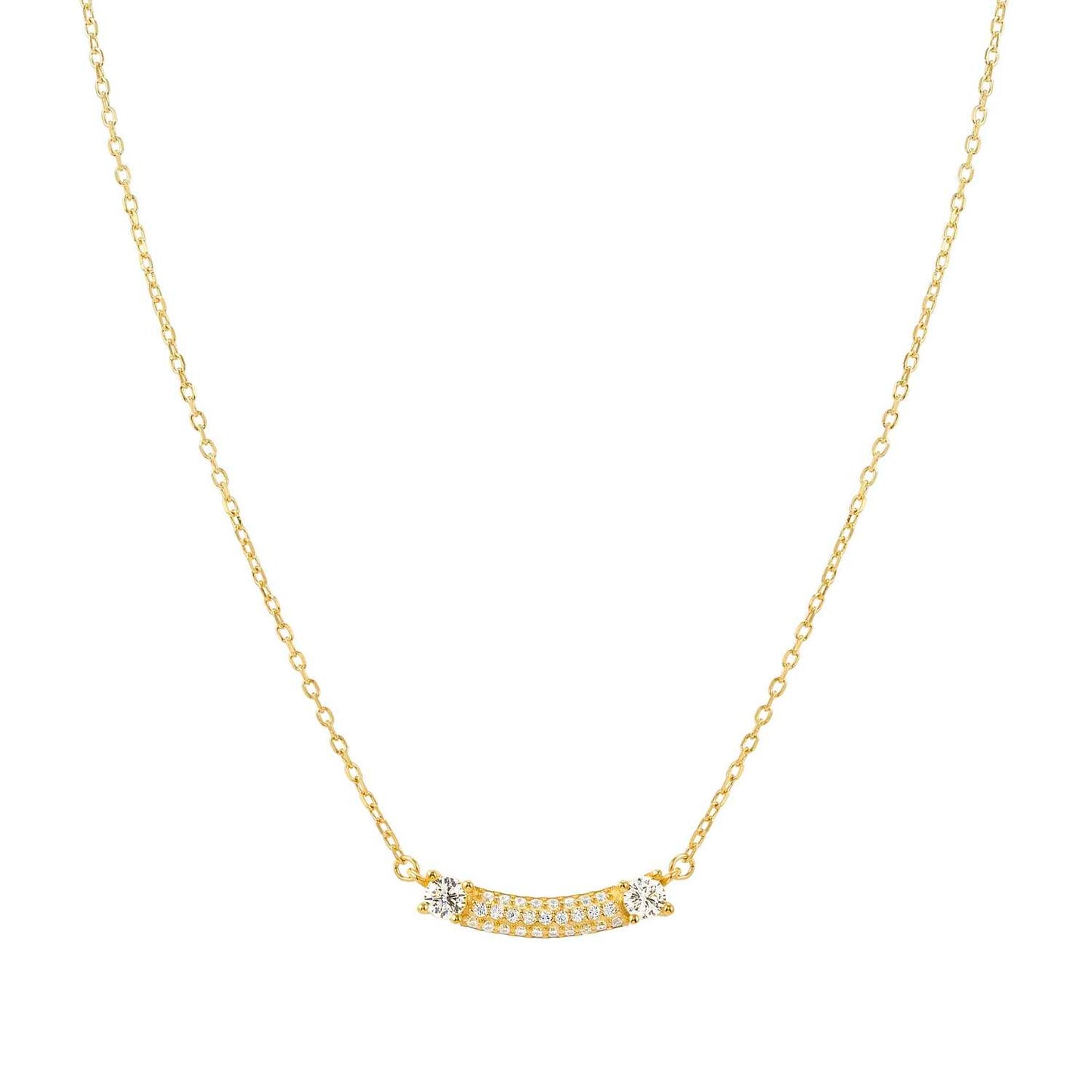 FASHION ERA 18ct YGP Pave Wave Necklace 242209/012