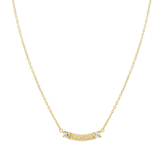 FASHION ERA 18ct YGP Pave Wave Necklace 242209/012