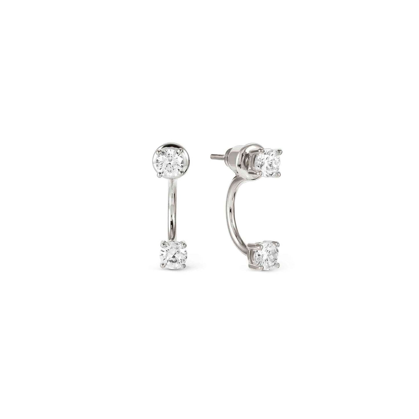 FASHION ERA Silver CZ Stud Earrings LARGE 242213/010