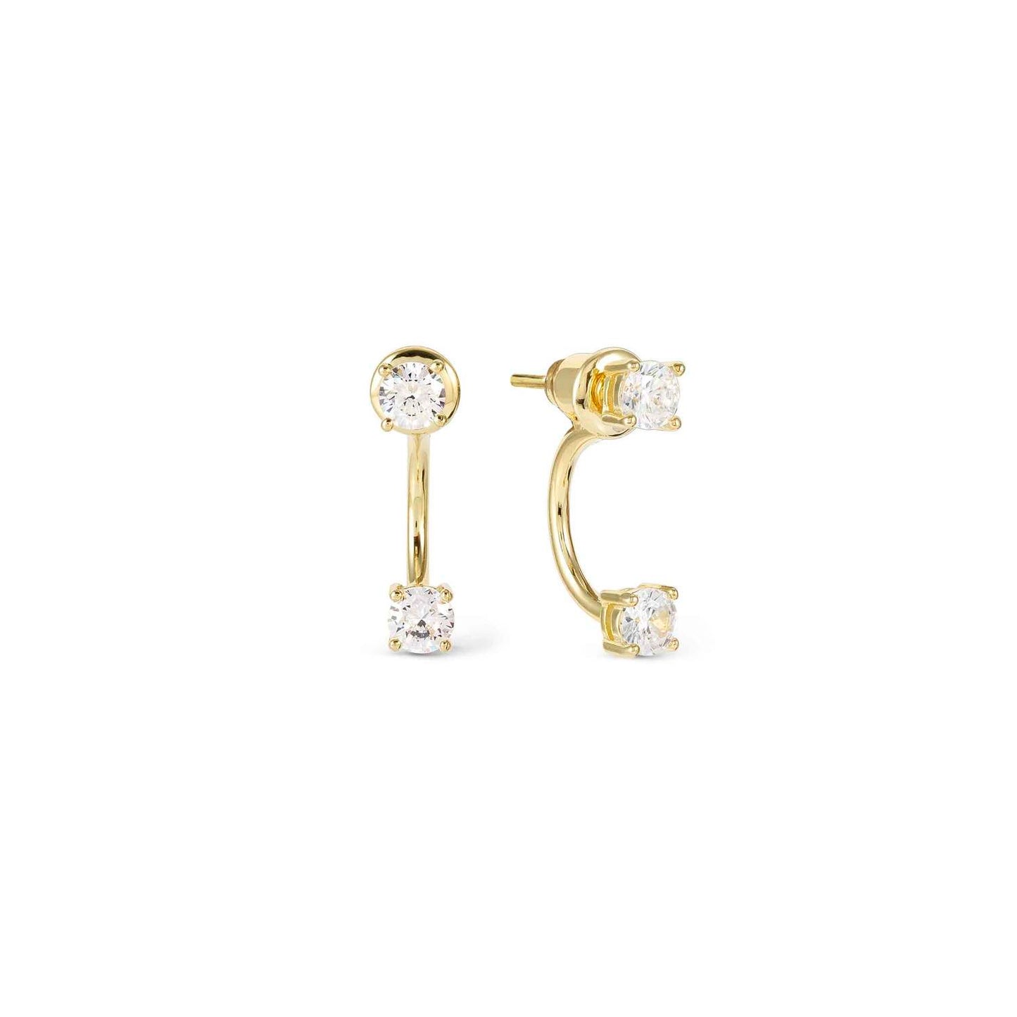 FASHION ERA 18ct YGP CZ Stud Earrings LARGE 242213/012