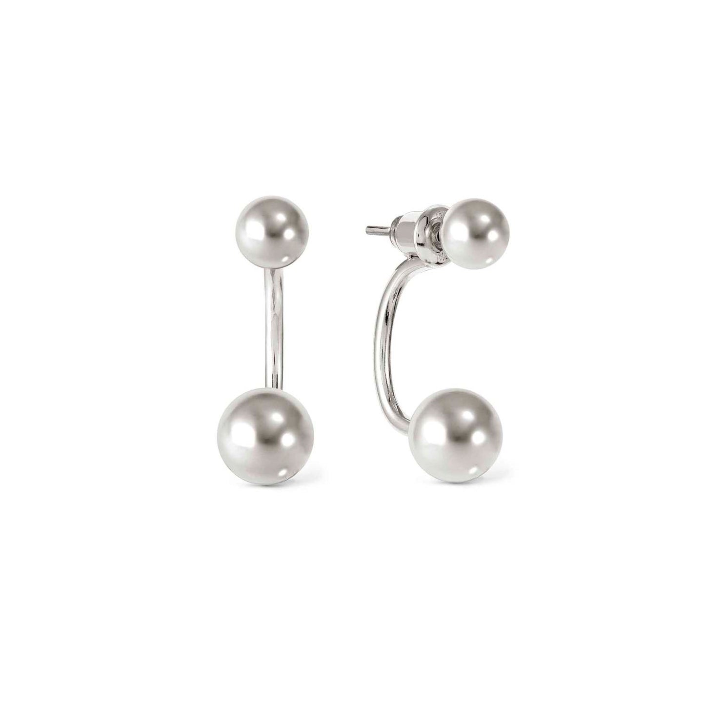 FASHION ERA Silver Curved Stud Earrings 242215/010