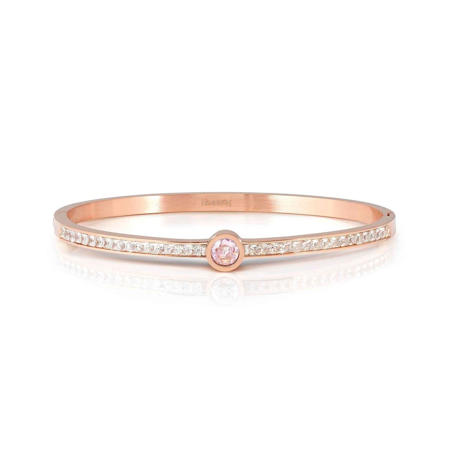 (S) PINK & White CZ Pave Rose PVD Pretty Bangles New 029519/044