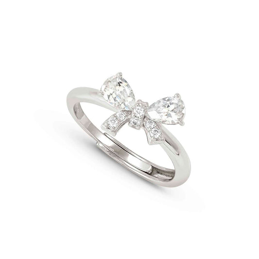 SHINE ME UP Silver Ring with White CZ Bow 241900/008