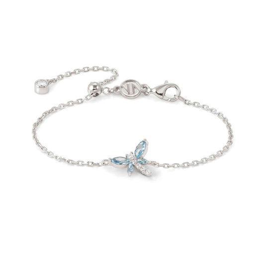 SHINE ME UP Light Blue & White Dragonfly Silver Bracelet 241901/011