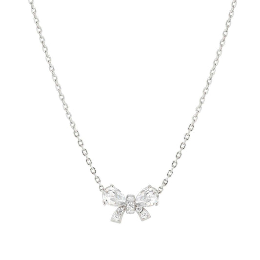 SHINE ME UP White CZ Bow Necklace 241902/008