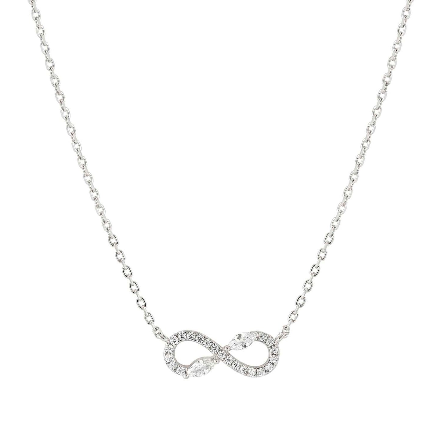 SHINE ME UP White Infinity CZ Silver Necklace 241902/010