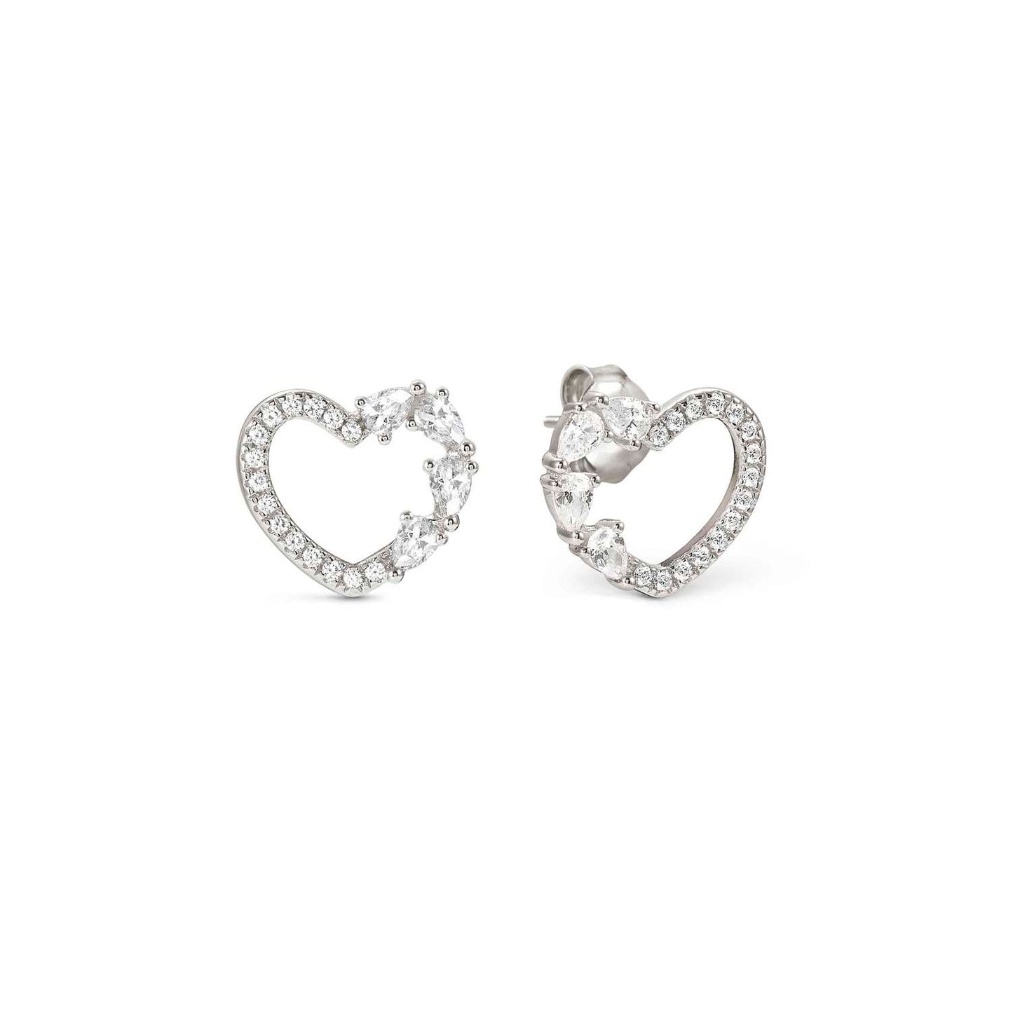 SHINE ME UP earrings in 925 silver and cubic zirconia White Heart