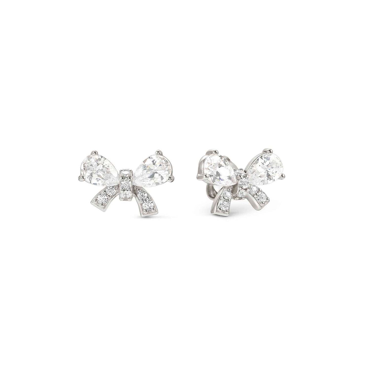 SHINE ME UP earrings in 925 silver and cubic zirconia White Bow