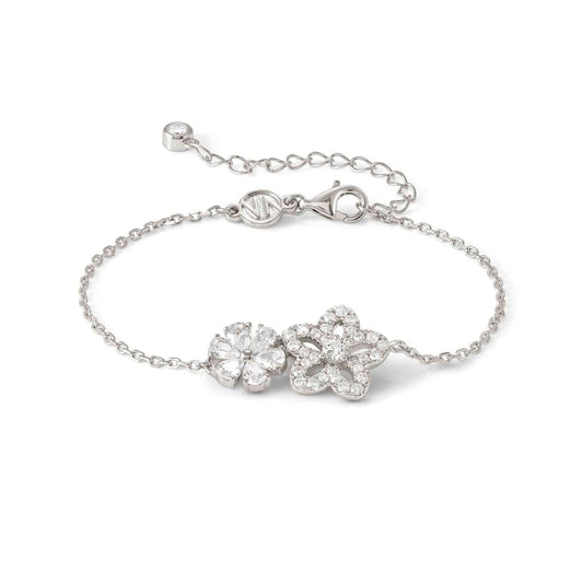 SWEETMADAME Silver CZ Flowers Bracelet 242006/010