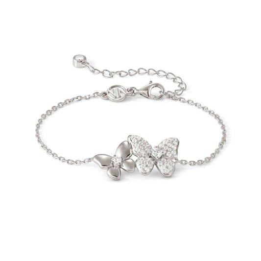 SWEETMADAME Silver CZ Butterflies Bracelet 242006/040