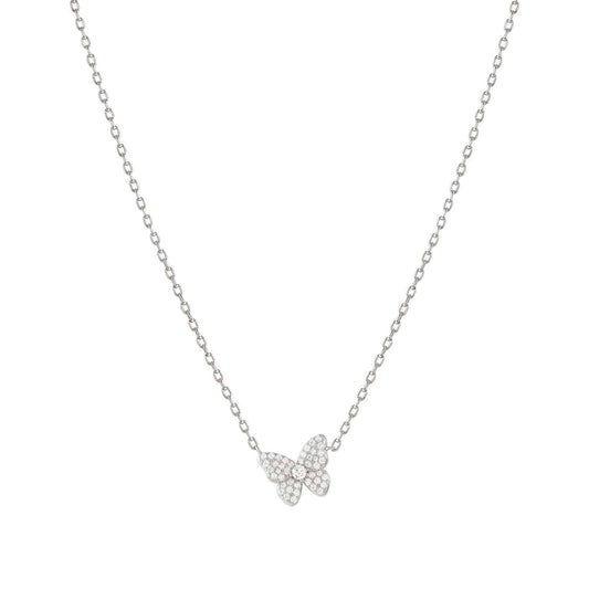 SWEETMADAME Silver CZ Butterfly Necklace 242009/040