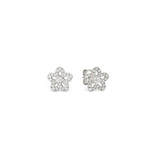 SWEETMADAME Silver PAVE Flowers Earrings 242013/010