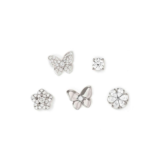 SWEETMADAME Silver Mixed CZ Earrings 242014/050