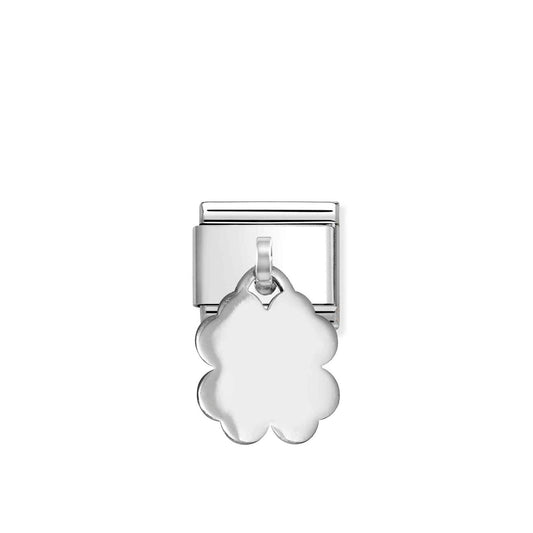 Composable Classic CHARMS PLATES steel and 925 sterling silver Four/leaf clover pendant