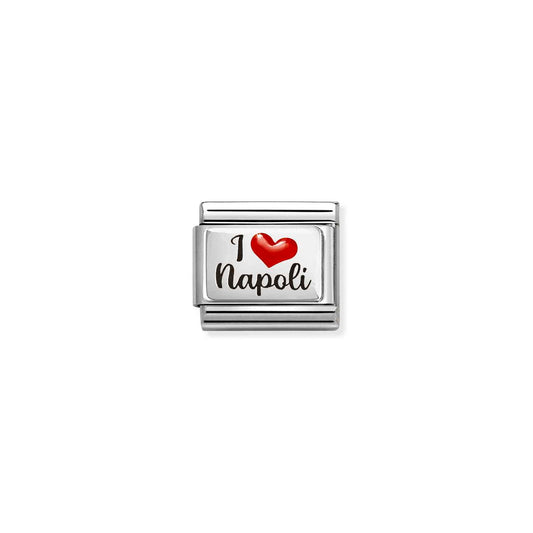 330209/62 NEW Silver I love Naples Link