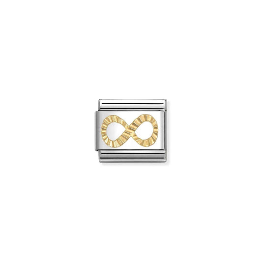 FW25 NEW Etched Infinity Composable Link with 18ct Yellow Gold 030149/66