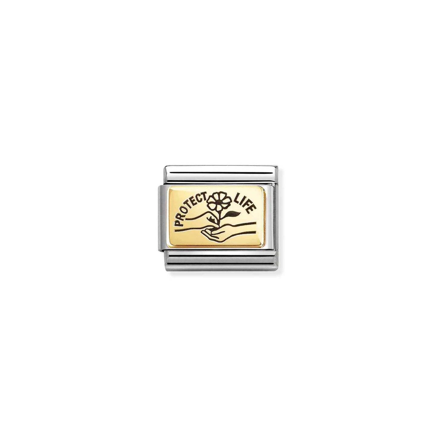 FW25 NEW Protect Life Composable Link with 18ct Yellow Gold & Black Enamel 030166/66