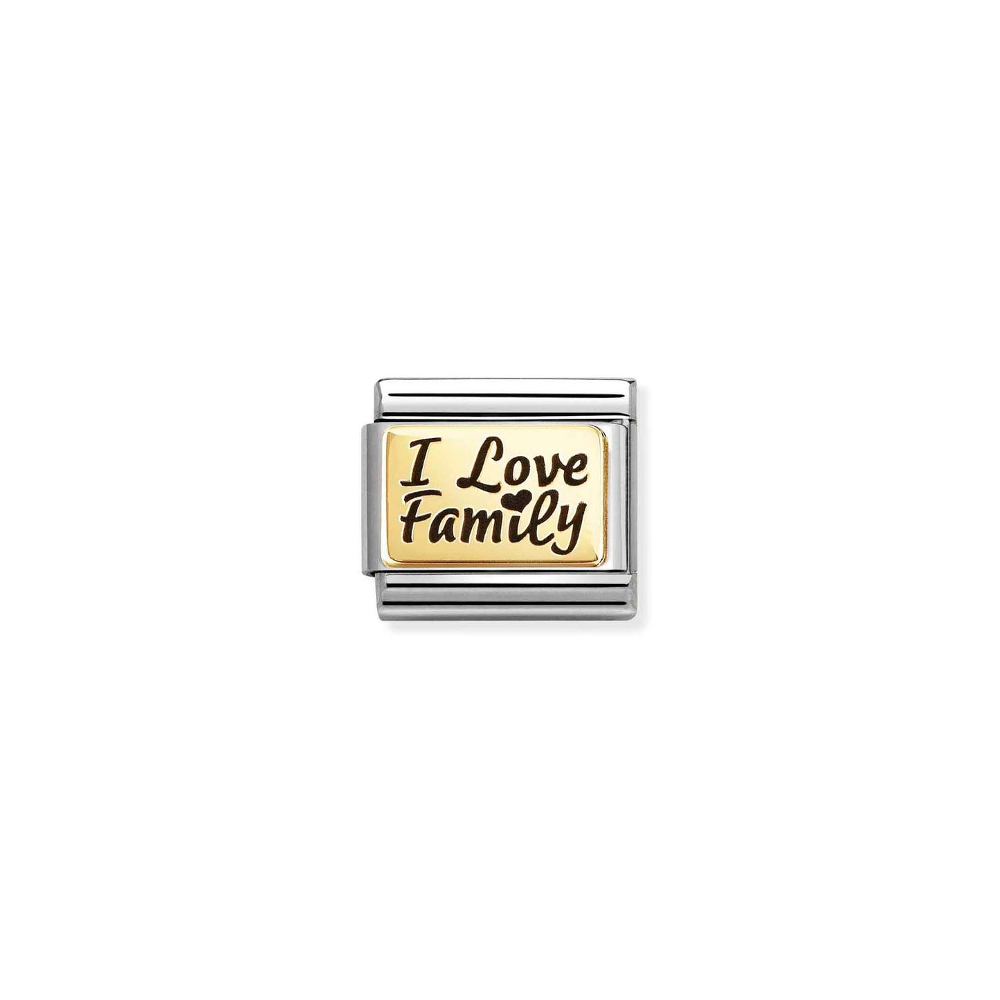 FW25 NEW I Love Family Composable Link with 18ct Yellow Gold & Black Enamel 030166/69