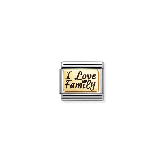 FW25 NEW I Love Family Composable Link with 18ct Yellow Gold & Black Enamel 030166/69