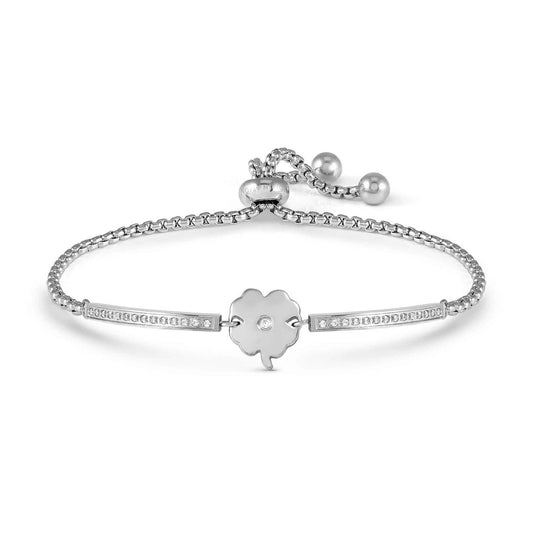 Four Leaf Clover Steel CZ Refined Milleluci Bracelet 028016/006