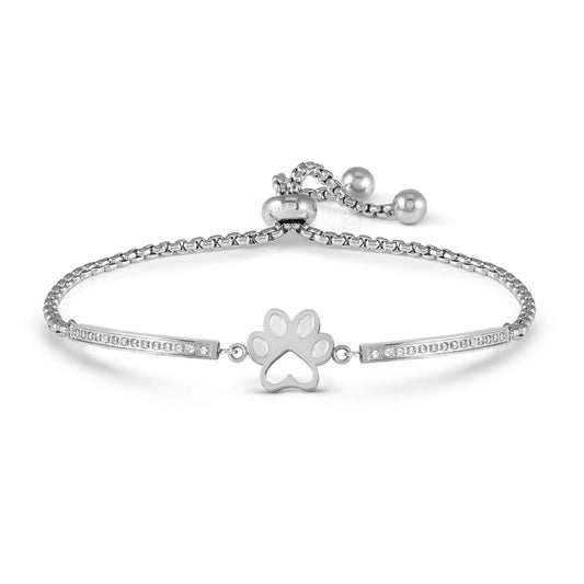 Paw Print Steel CZ Refined Milleluci Bracelet 028016/013