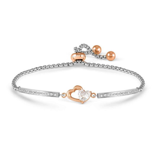 Double Heart Rose PVD CZ Refined Milleluci Bracelet 028020/022