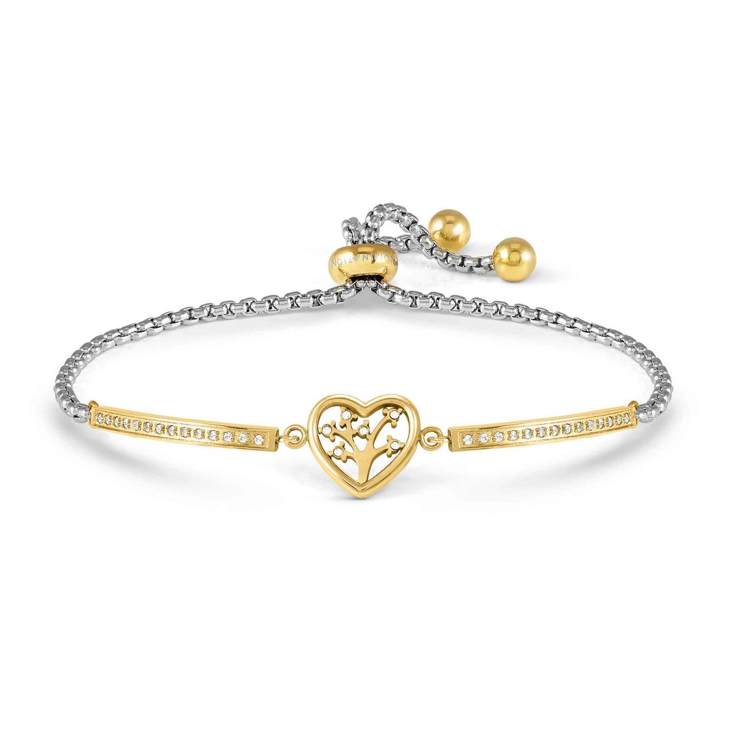 Tree of Life Heart Yellow PVD CZ Refined Milleluci Bracelet 028021/017