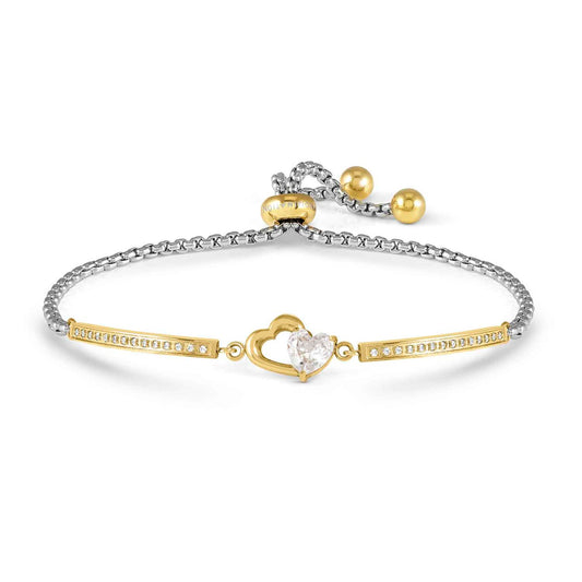 Double Heart Yellow PVD CZ Refined Milleluci Bracelet 028021/022
