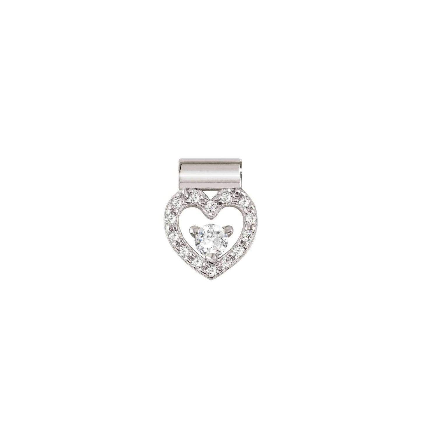 SeiMia White CZ Heart & White CZ Charm 148870/001